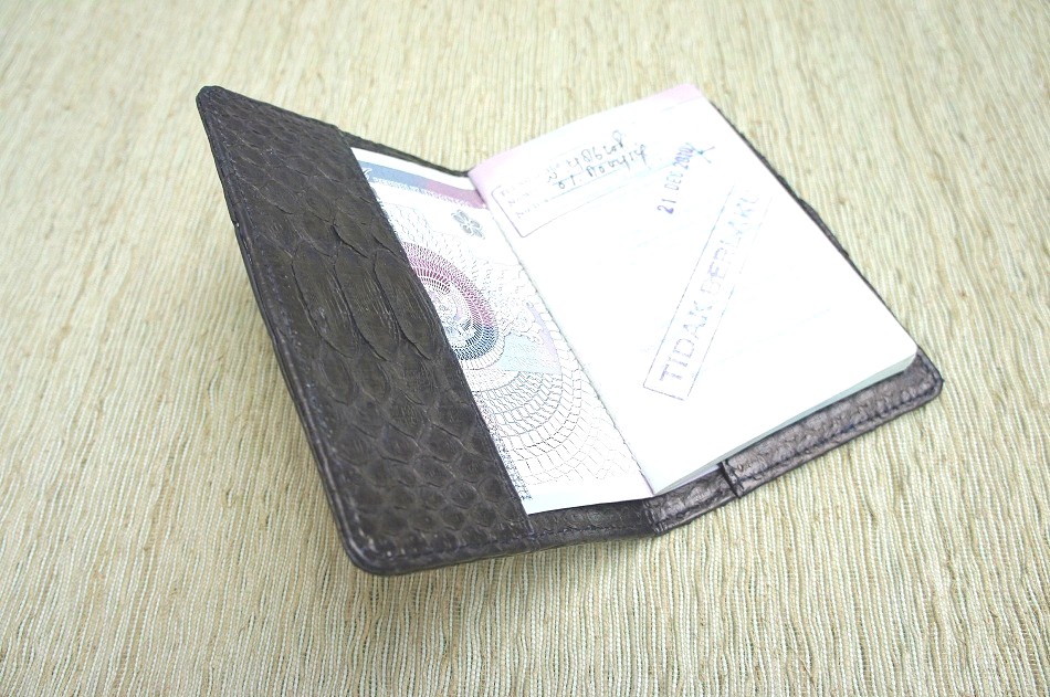 Snakeskin Passport Cover Passport Holder Black Leather Passport